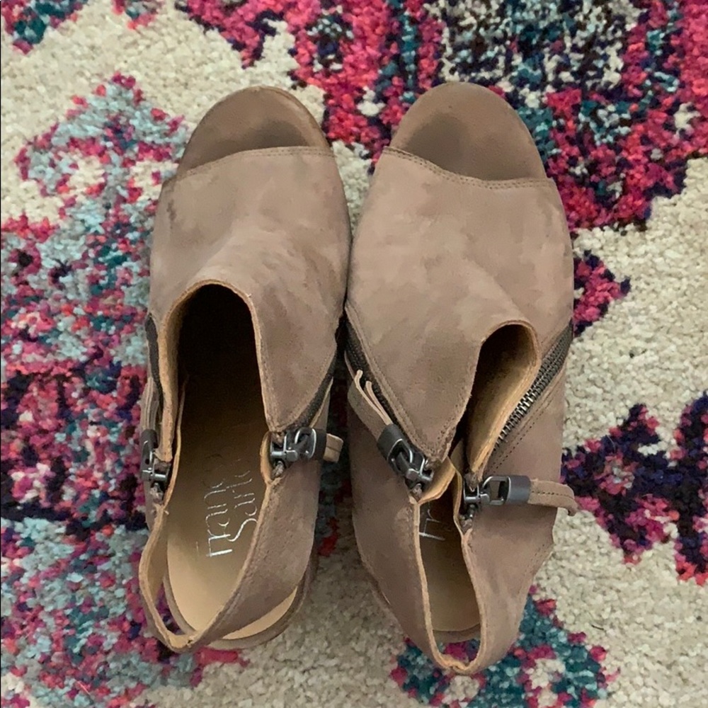 Franco sarto open toe heeled booties